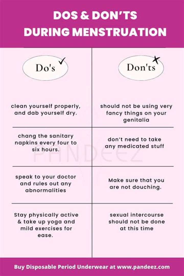 Dos and Don’ts during Menstruation