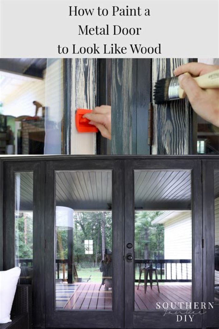 How do you make a steel door look like wood?